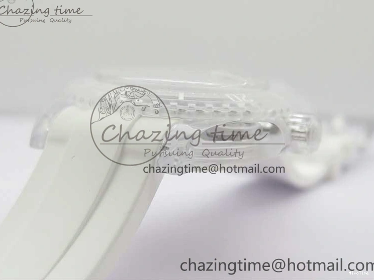 MiroTime 0129 Durable Submariner Phantomlab Transparent KZF Best Edition Blue Moon Dial on White Rubber Strap VR 2564